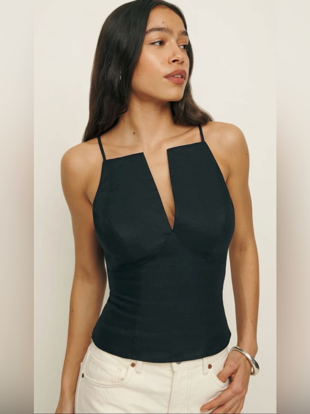 REFORMATION Evette linen TOP